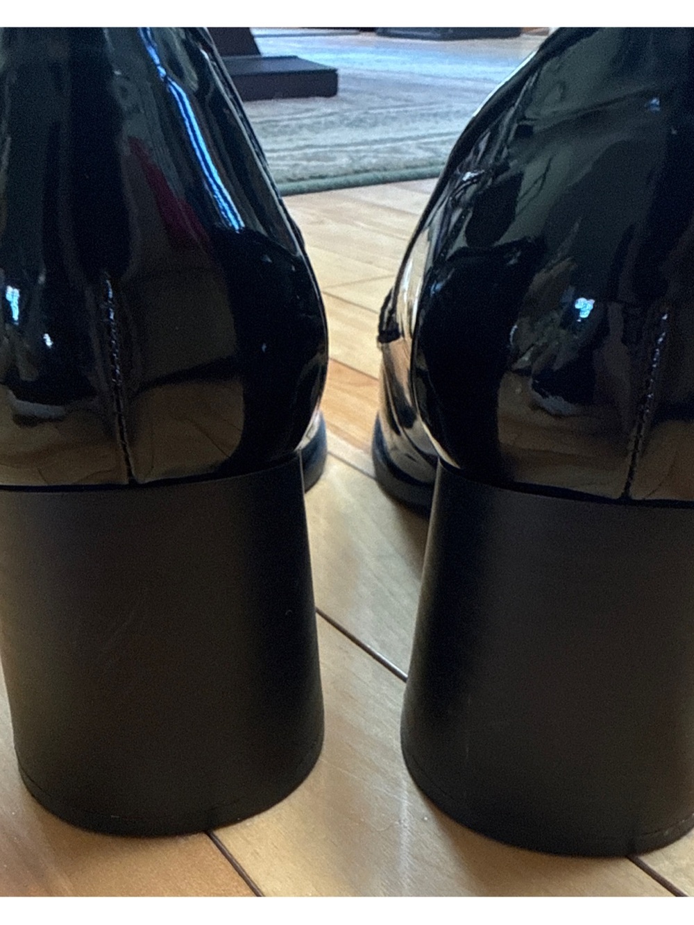 Alex Marie Black Patent Loafer Heels - Picture 5 of 6